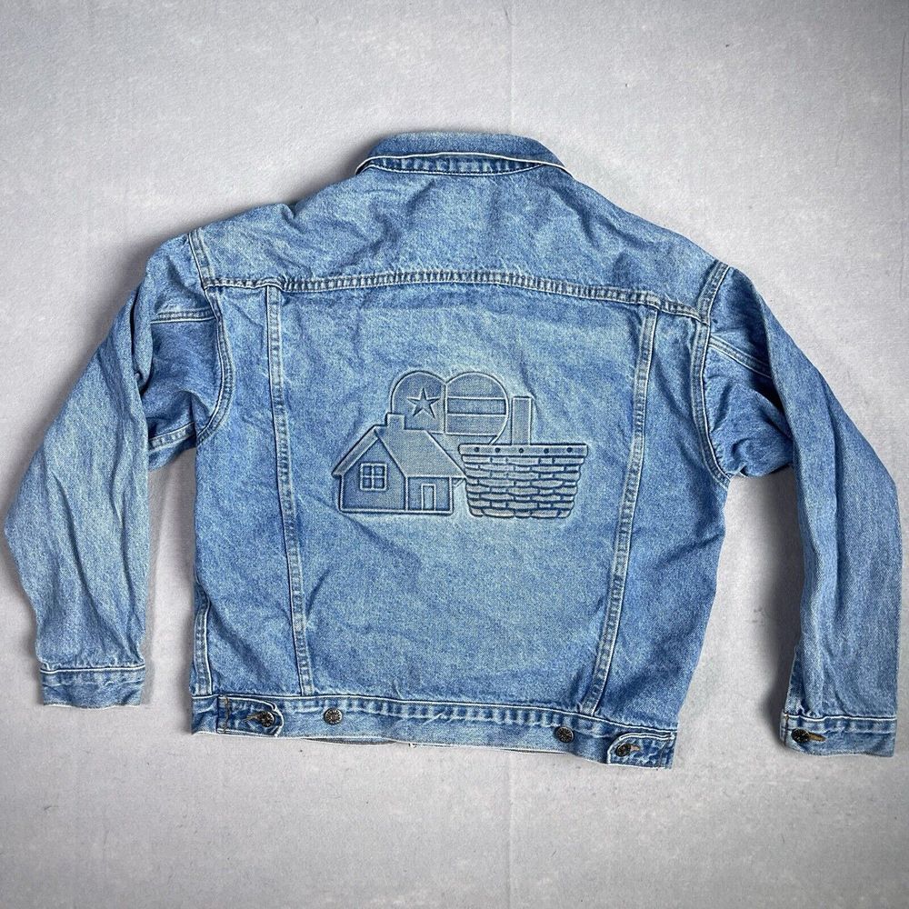 Vintage TYCA Blue Denim Jacket Men Medium Farm Heart Basket Made In USA‎ - Picture 13 of 13